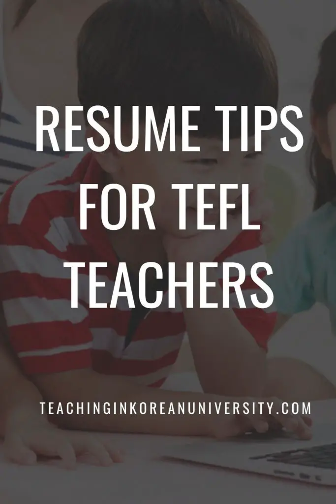 resume tips for esl teachers